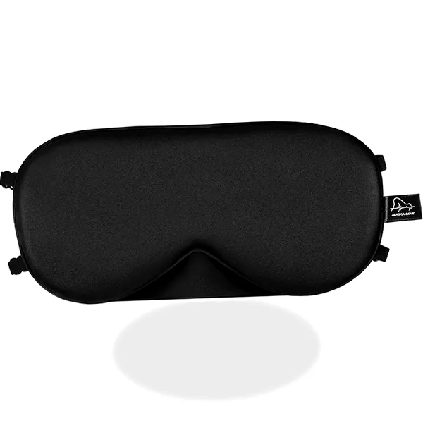 Twin-strap mulberry silk eye mask for secure side-sleeper fit